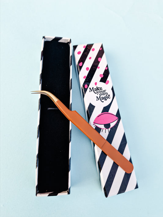 "Make your own magic" - S-Shaped Curved Tweezer with Microfiber Tip